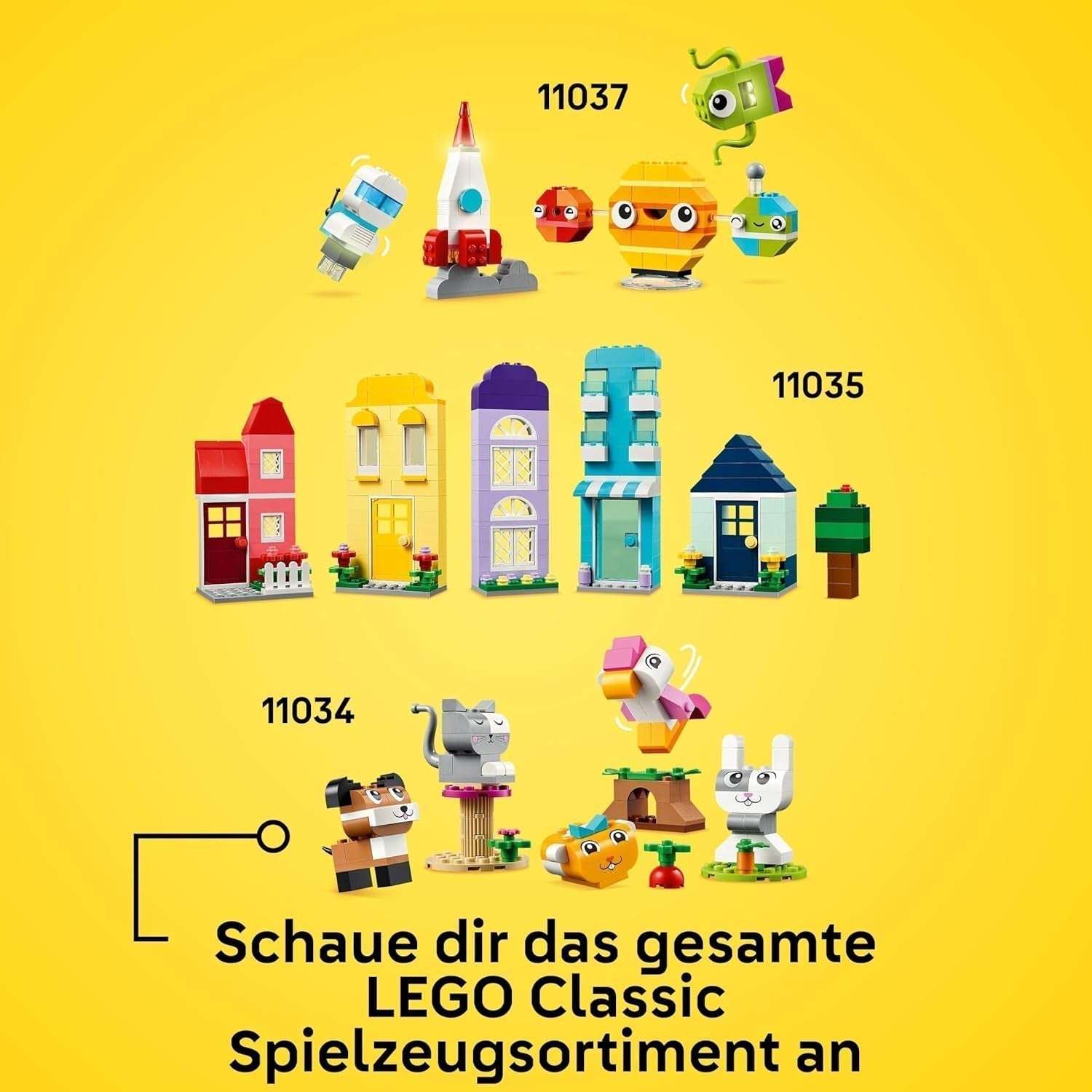 LEGO Classic Kreativní domy, Stavebnice kostek pro děti, Stavebnice 850 kostek, Stavebnice domu s příslušenstvím, Dárek pro chlapce a dívky 4 roky staré 11035 Stavebnic Beuche den LEGO-Store