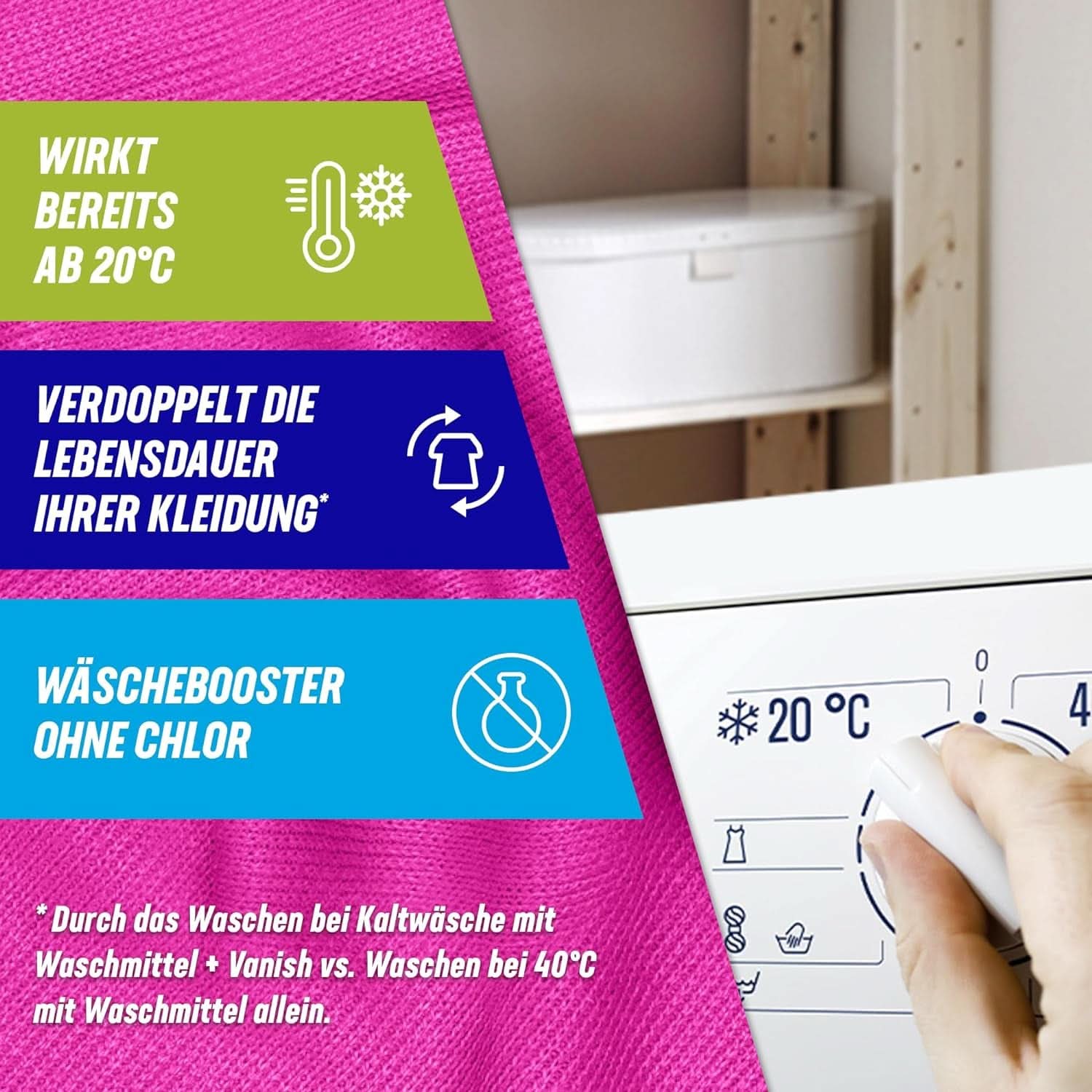 Vanish Oxi Action Powder Pink - 1,125 Kg - prášek na odstranění skvrn a zlepšení prádla bez chlóru - na barevné prádlo Prací prostředky Naty Shop