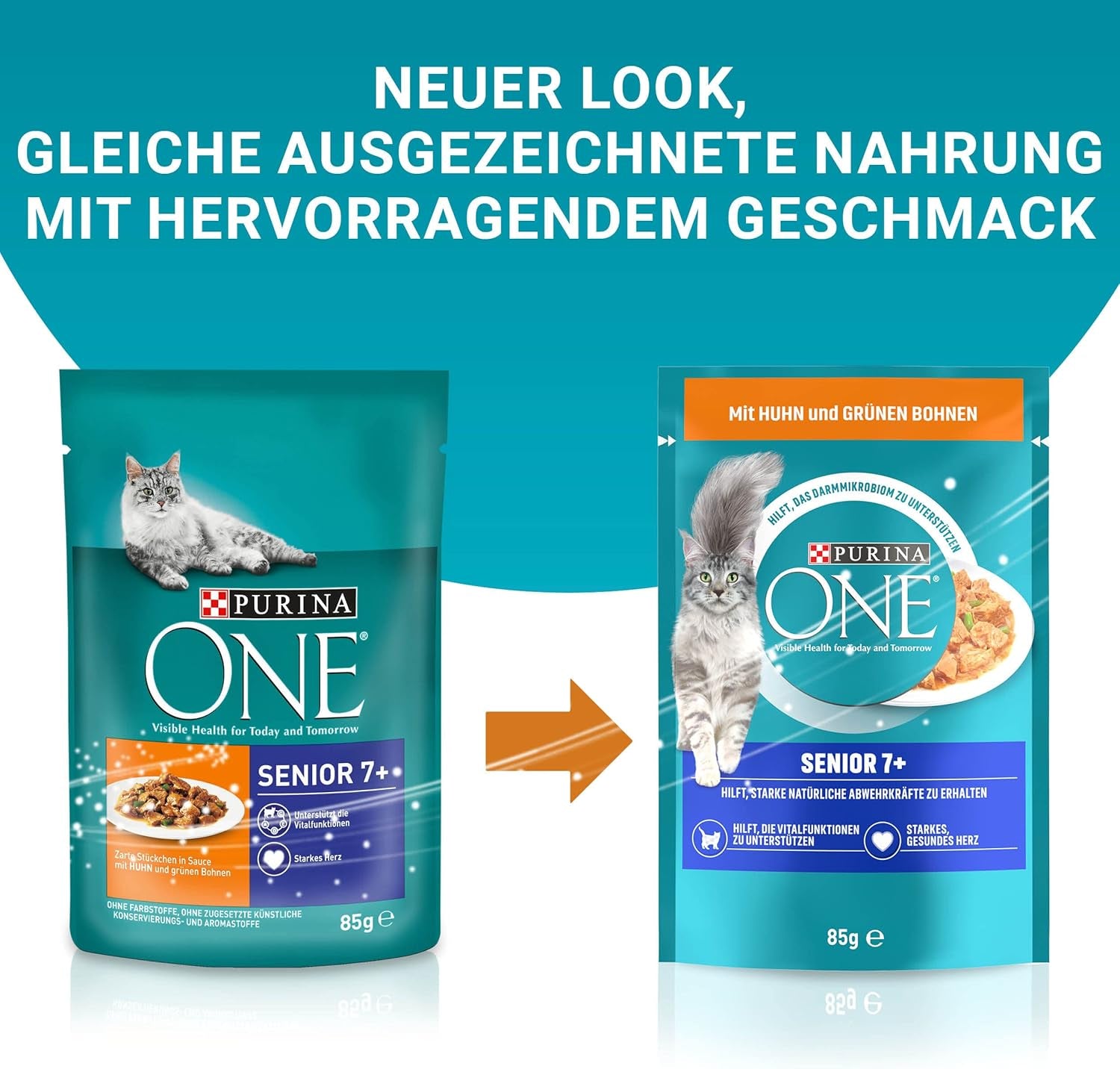 PURINA ONE Senior 7+ mokré krmivo pro kočky, jemné kousky v kuřecí omáčce, balení 26 ks (26 x 85 g)