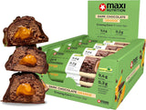 MaxiNutrition Krémová veganská proteinová tyčinka s čokoládou, arašídy a karamelem 12x45g - veganská proteinová tyčinka, 18% protein, 8,3g na tyčinku, nízký obsah cukru (0,9g), bez přidaného cukru, bez umělých aromat