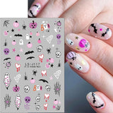 JMEOWIO Nálepka na nehty Halloween Süßer Geisterkürbis 9 Blatt Nálepka na nehty Selbtklebend Nagelaufkleber Dekoration Nageldesign Zubehör