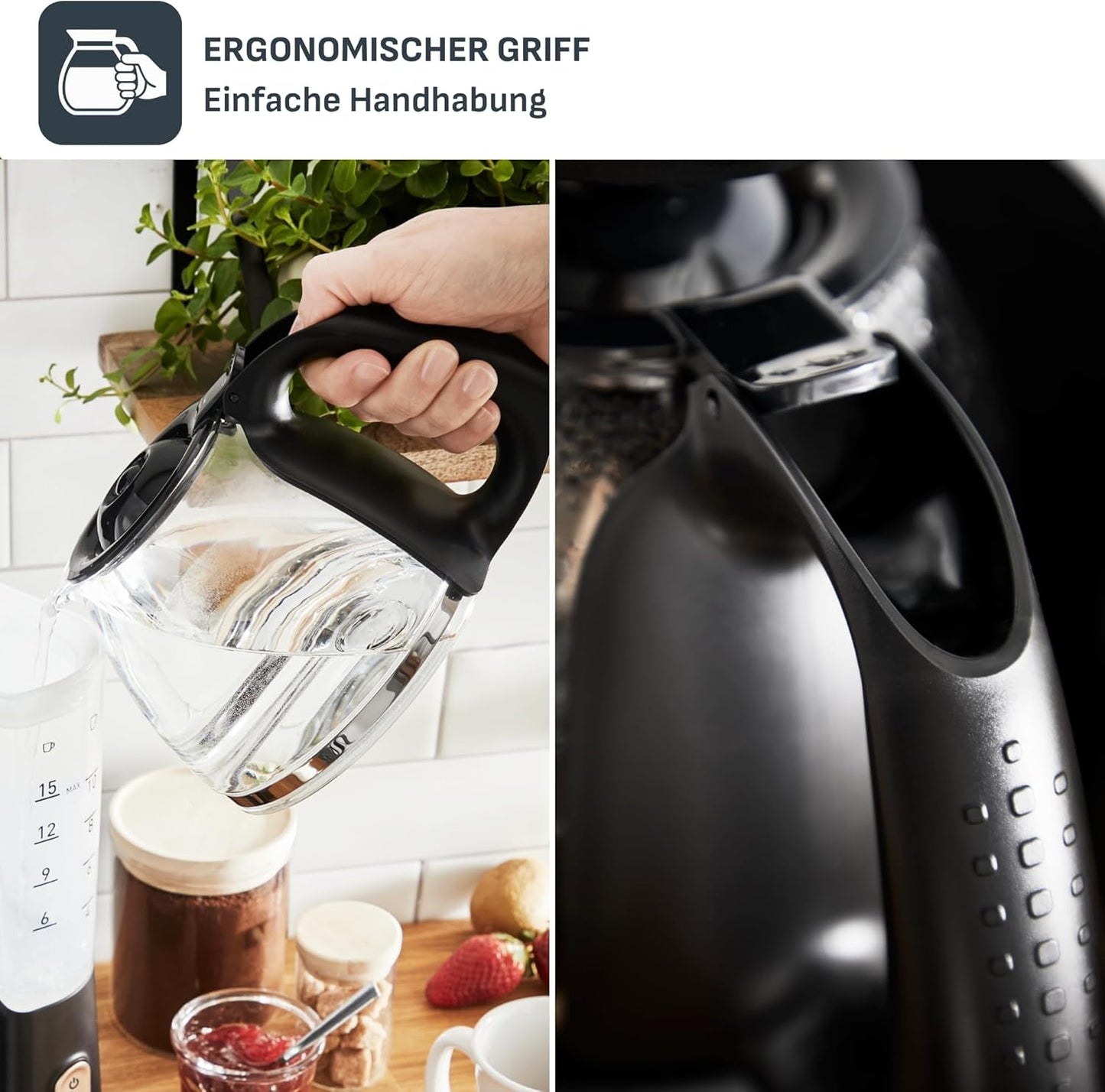 Espresso kávovar Tefal Includeo Filter, Espresso extrémně snadné použití, Vhodné pro praváky i leváky, Automatické otevírání víka, 1,25 l, 10 až 15 šálků, CM533811