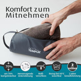 TEMPUR cestovní polštář z paměťové pěny, ergonomický polštář na krk, včetně přenosné tašky, antracit, rozměry 25 x 31 x 10/7 cm