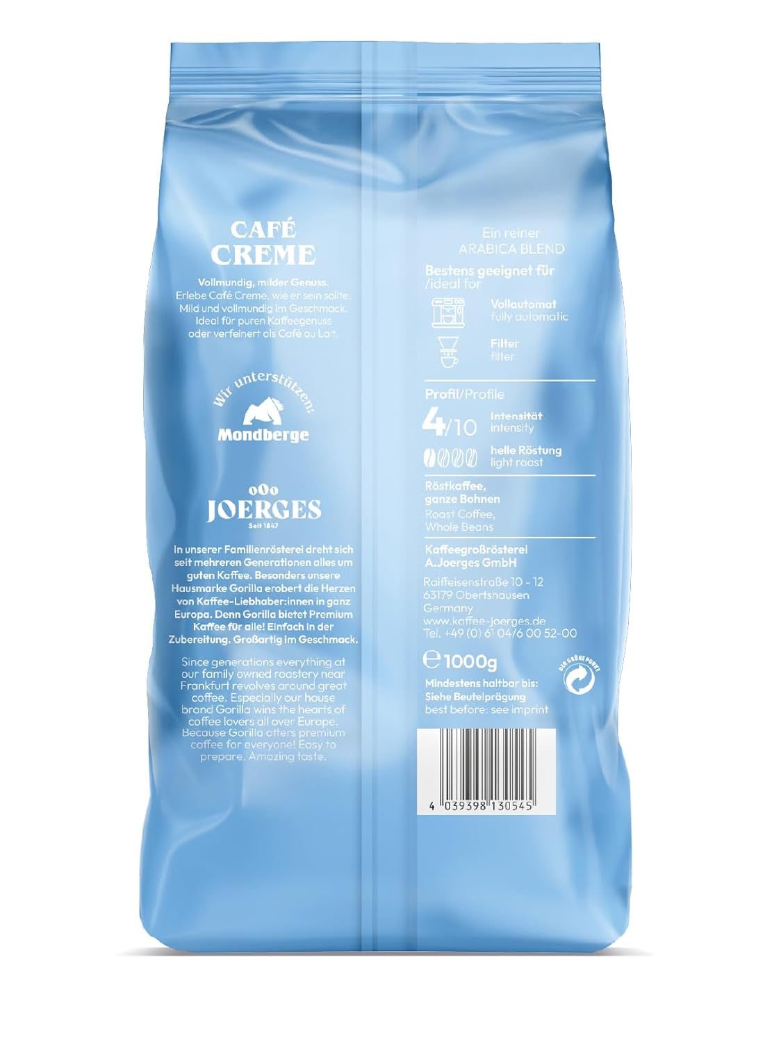 Gorilla Café Creme, 1 kg (balení 2 ks)