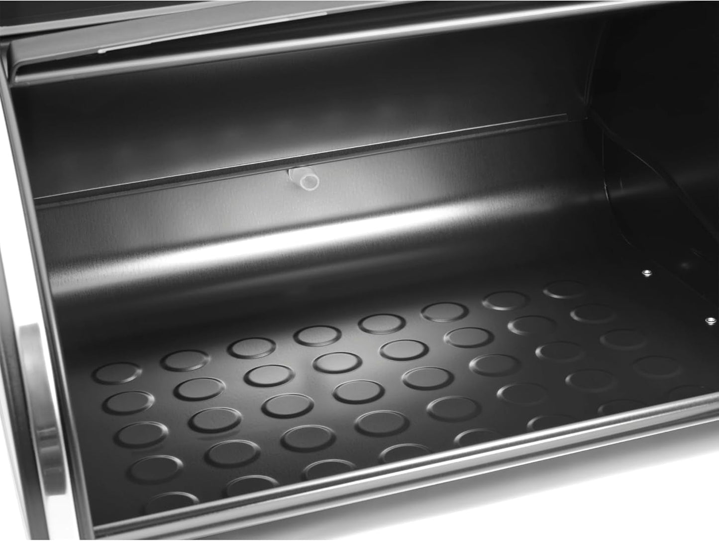 Chlebník na rohlíky Brabantia - Kompaktní stolní úložný box na chléb, bagely a rohlíky s plochým víkem, odolná ocel - střední velikost - matná černá Boxy na potraviny Naty Shop