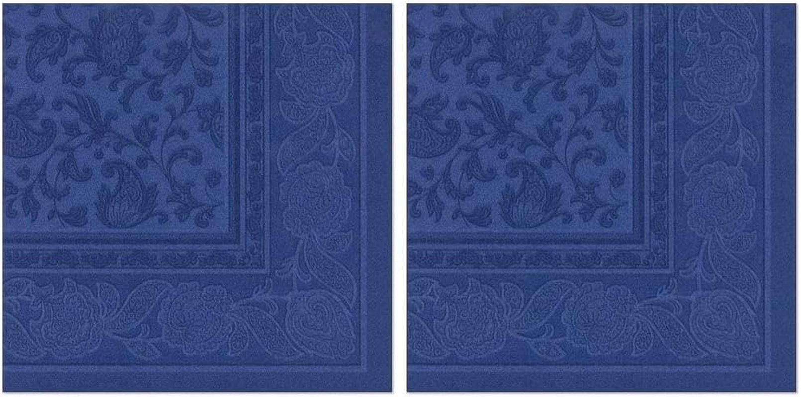50 ubrousků "ROYAL Collection" 1/4 násobek 40 cm X 40 cm tmavě modrá "Ornaments"