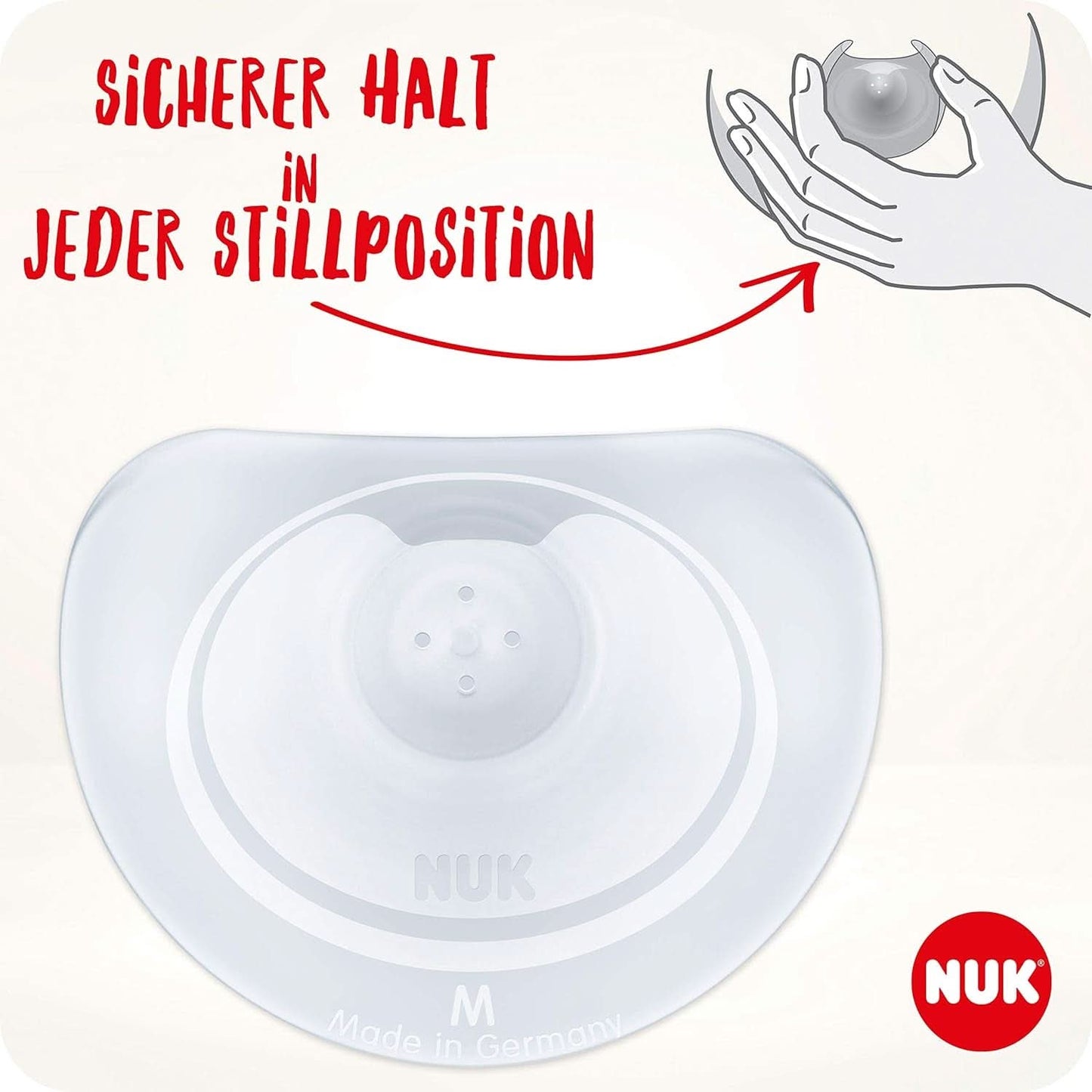 NUK Stillhütchen | Brusthütchen Zum Stillen | Schützt Vor Wunden Brustwarzen | Dünnes Silikon | Größe M (20 mm) | Včetně Schutzdose | 2 Stück Dětská výživa a doplňky ke kojení Naty Shop