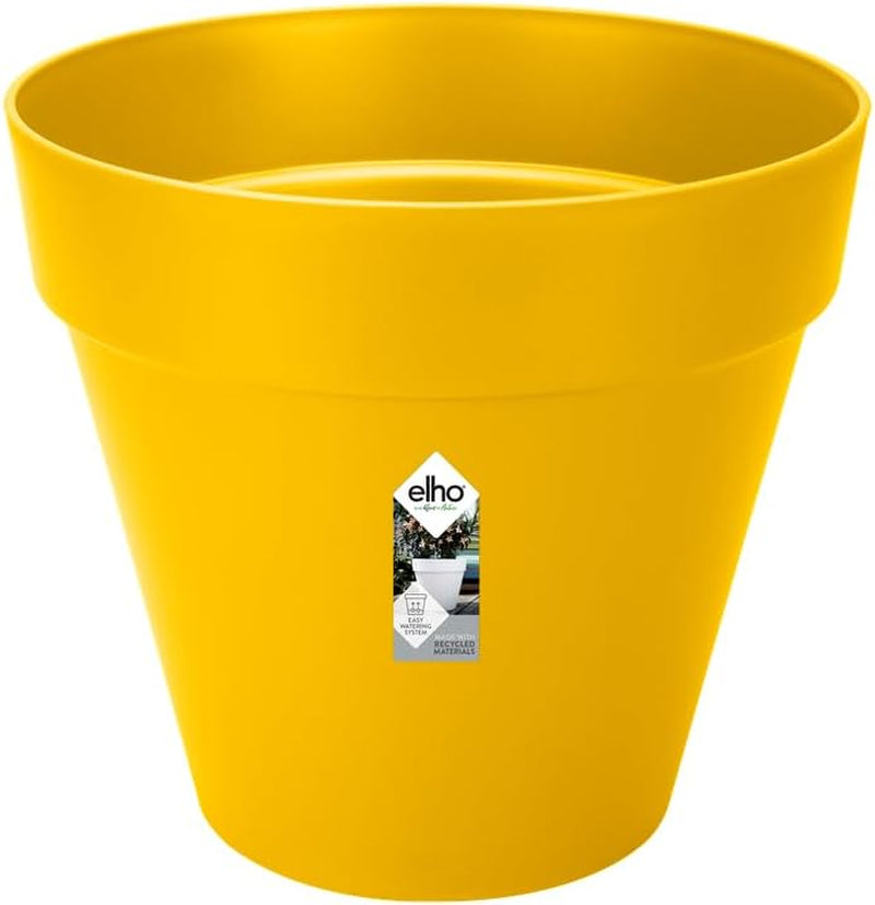 elho Loft Urban Round 40 - Venkovní květináče - 100% recyklovaný plast - Ø 38,5 x V 35,3 cm - Žlutá/okrová