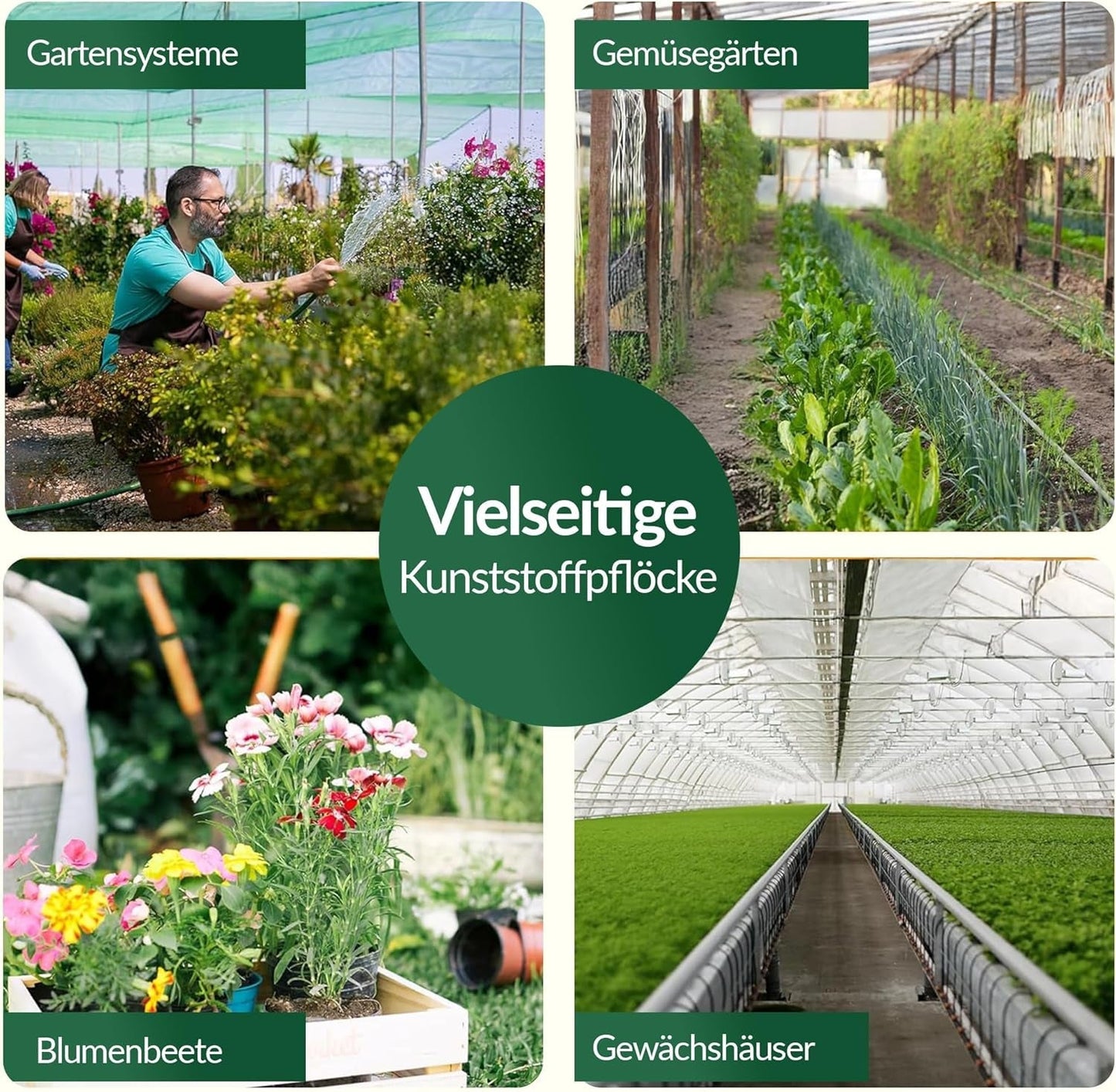 GARDENIX AquaPIN Kotva na zahradní hadici, 50 kusů, zemnící kolík, upevňovací kotva pro kapací hadici, zavlažovací hadice, spojovací vidlice