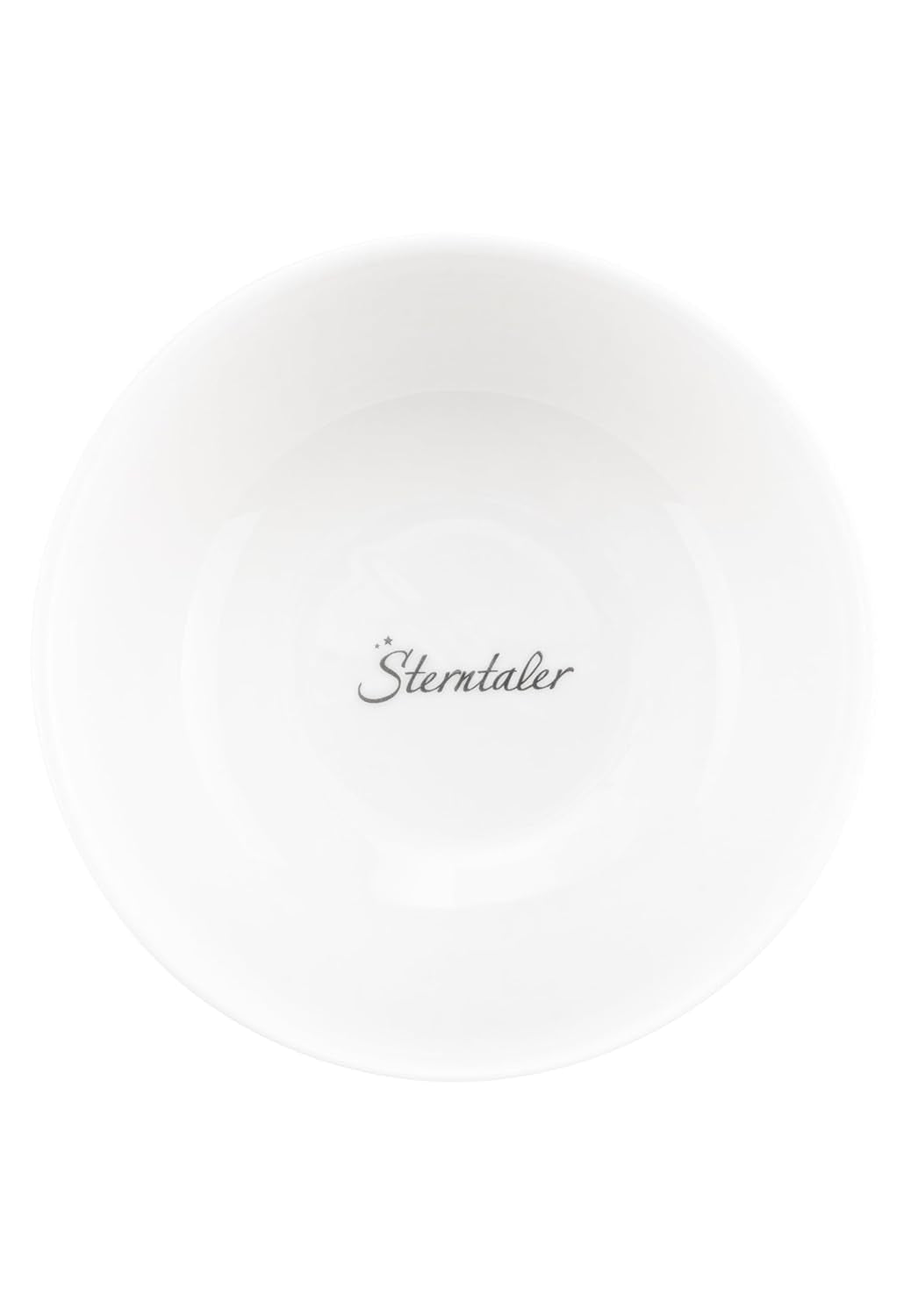Porcelánová sada nádobí Sterntaler Rustikální design - Protiskluzová a odnímatelná silikonová základna Sada nádobí pro miminka a děti s talířkem, 400 ml miska a 200 ml hrnek, bílá