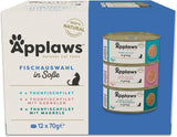Applaws 100% přírodní vlhké krmivo pro dospělé kočky Různé druhy ryb v omáčce Více balení 12 krabic x 70 g