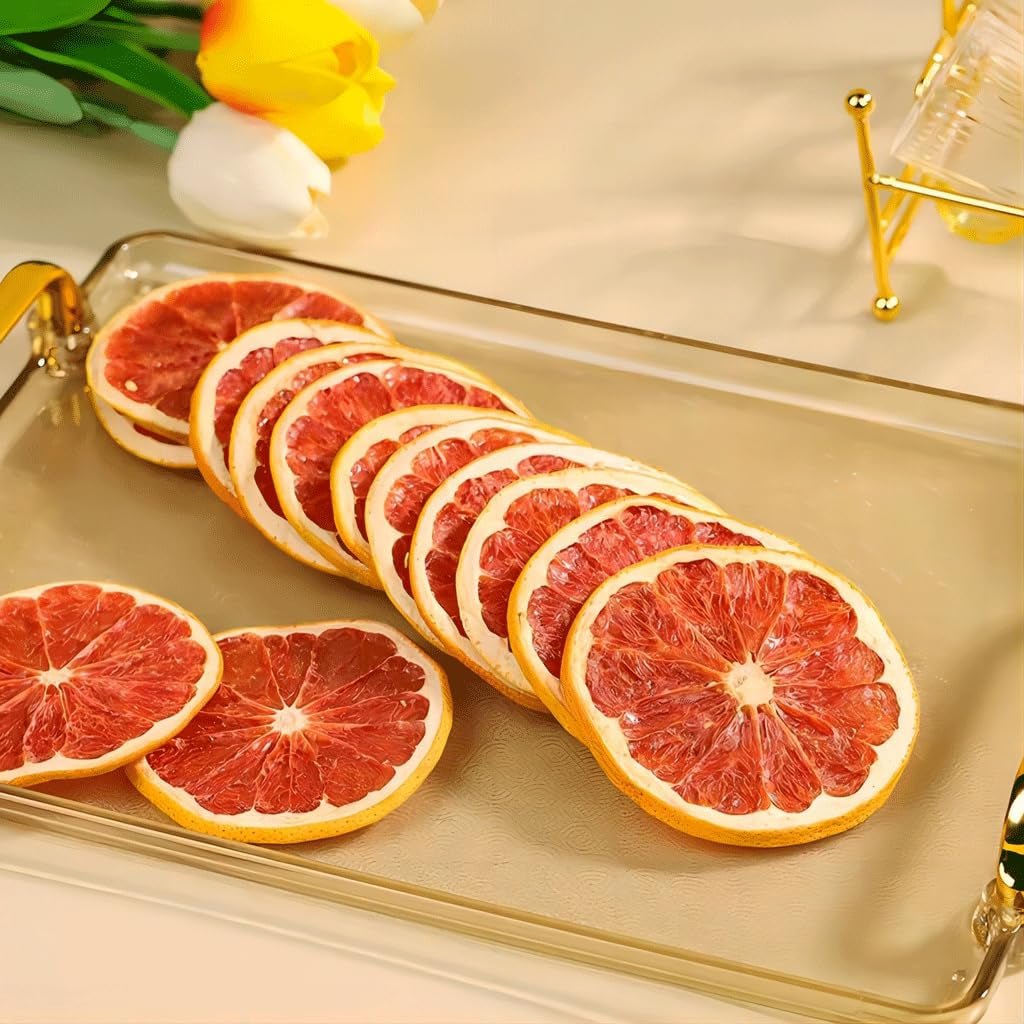 Sušené plátky grapefruitu, dehydrovaný grapefruit, náplň do vázy, vánoční ozdoby, plátky červeného grapefruitu, plátky sušeného ovoce na čaj, bez přidaného cukru (100 g (1 balení)) Naty Shop Dehydratované produkty