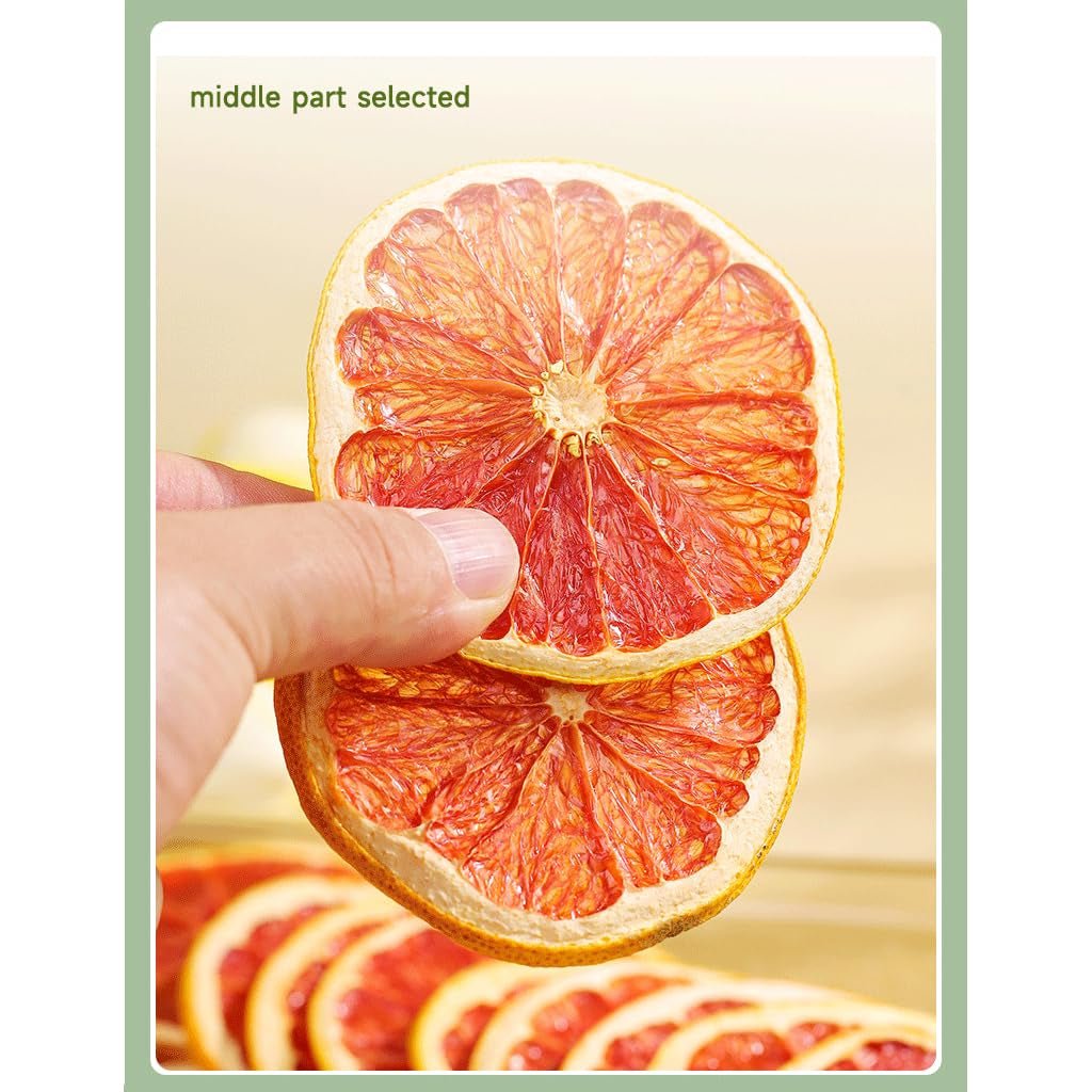 Sušené plátky grapefruitu, dehydrovaný grapefruit, náplň do vázy, vánoční ozdoby, plátky červeného grapefruitu, plátky sušeného ovoce na čaj, bez přidaného cukru (100 g (1 balení)) Naty Shop Dehydratované produkty