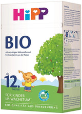 HiPP organické růstové mléko (4 x 600 g) po 12 měsících s vápníkem, železem, vitamínem C a D pro rostoucí batolata, nejlepší bio kvalita