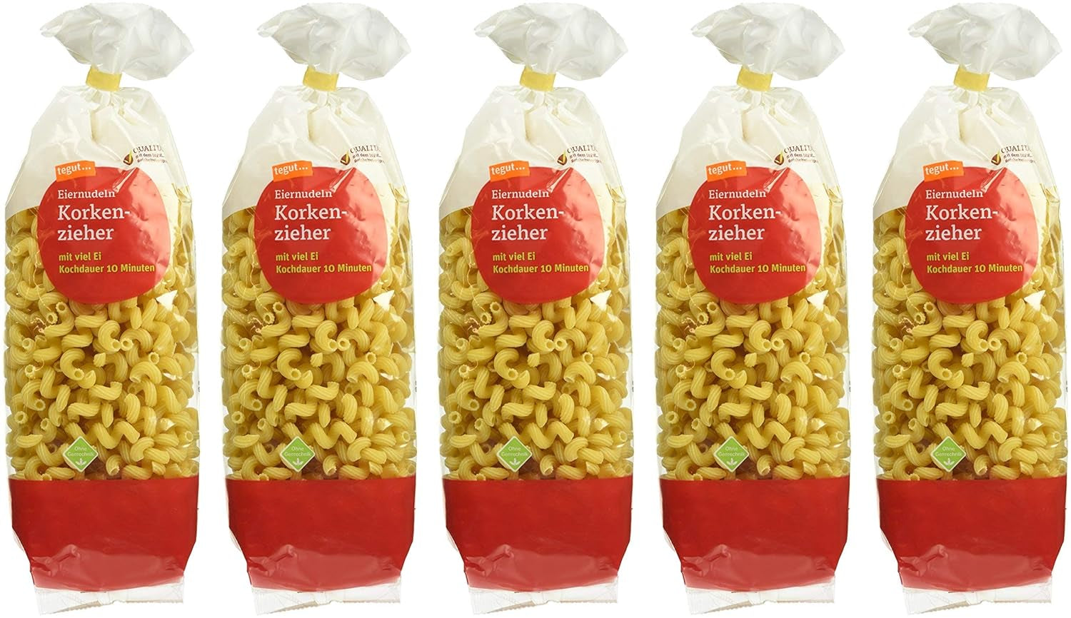 tegut... Vaječné nudle Vývrtka Balení 5 ks (5 x 500 g)