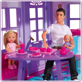 Simba 104661996 - Steffi Love Dreamhouse, velký domeček na hraní, 4 pokoje, BEZ LOUTEK, 84 cm vysoký, dvě patra, funkční zvonek, skládací domečky pro panenky Naty Shop