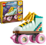 Hračka na kolečkové brusle LEGO Creator 3v1 pro dívky a chlapce s mini skateboardem a Boomboxem, retro dekorace do ložnice, dárek k narozeninám pro 8leté děti 31148 Stavebnice Besuche den LEGO-Store Single