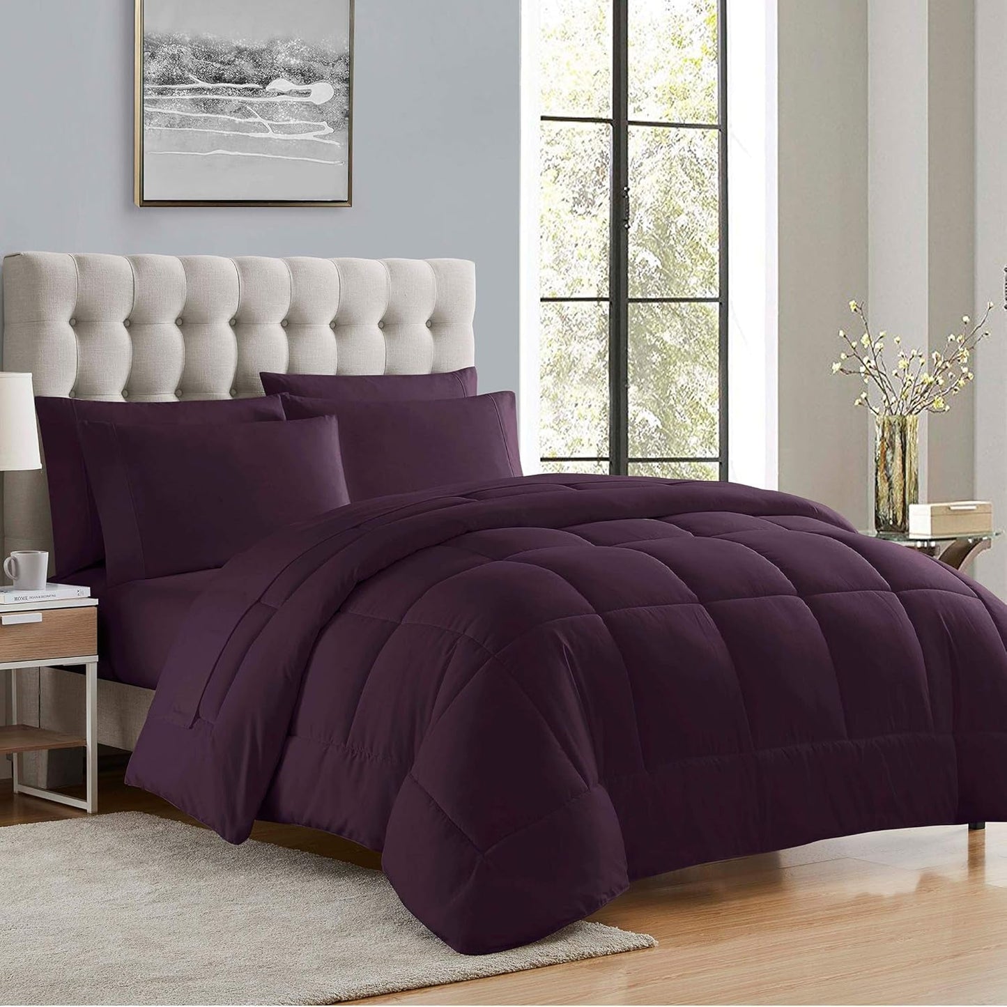 Kolekce Sweet Home All Seasons Alternativní přikrývka, Teplá, Luxusní, Plyšová, Loft, Mikrovlákno, Výplň, Povlečení, Plná, Světle červená King Naty Shop Přikrývky a přikrývky Purple King