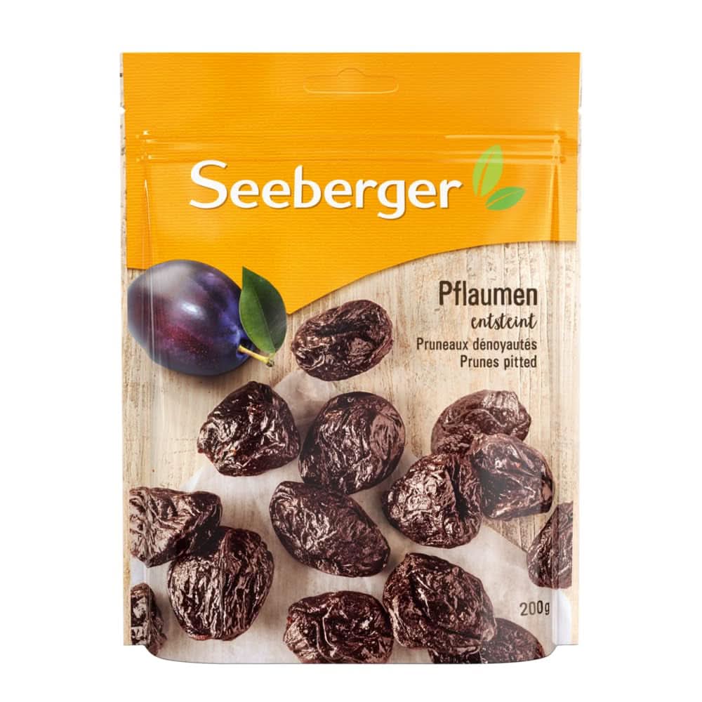 Seeberger Extra velké chutné sušené švestky nejvyšší kvality – velmi sladké a aromatické 13 x 125 gramů Naty Shop Dehydratované produkty 13 x 200 gramů
