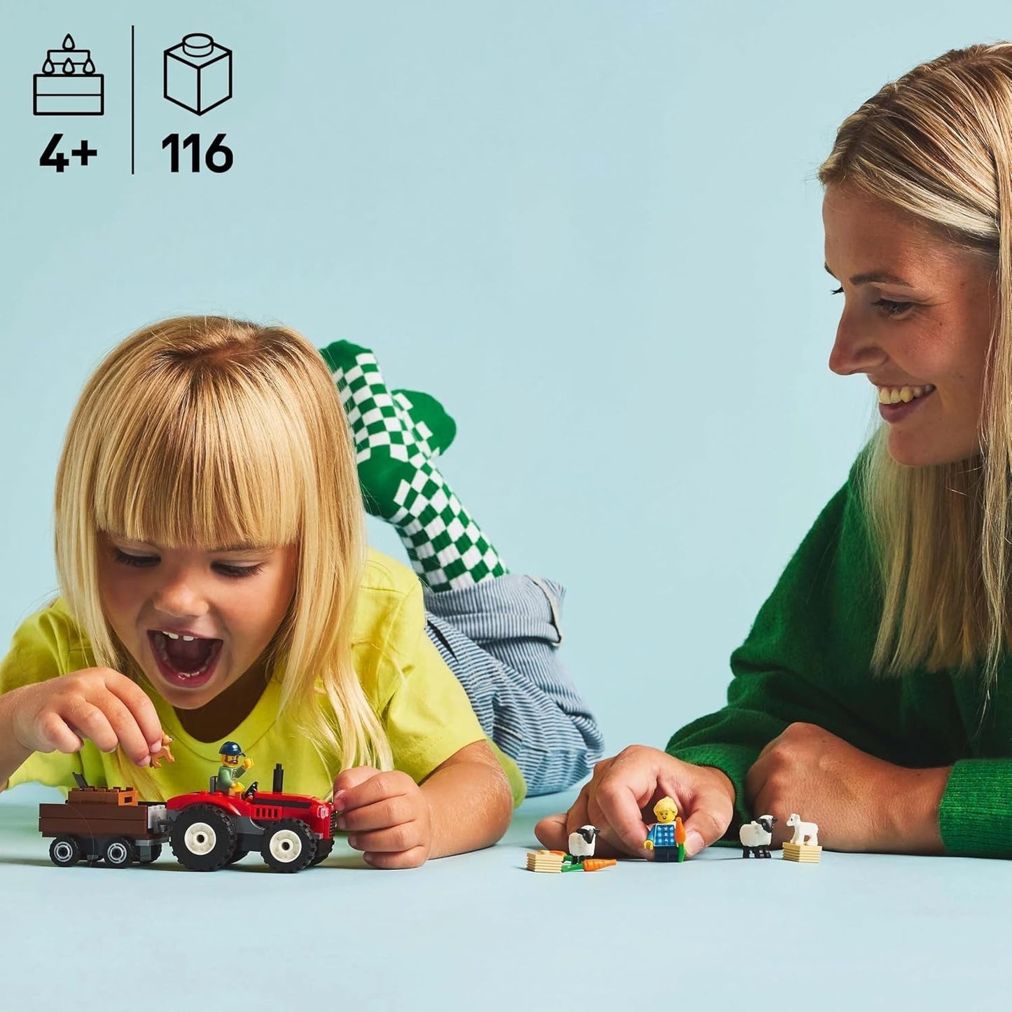 LEGO City traktor s přívěsem - Farma s figurkami traktoru a zvířat - Montessori herní sady pro chlapce a dívky od 4 let - dárek se 2 minifigurkami 60461 Stavebnice Besuche den LEGO-Store