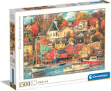 Clementoni - 31685 Collection Puzzle - Good Times Harbor - Puzzle 1500 dílků od 14 let, puzzle se skrytými předměty pro dospělé, dovednostní hra pro celou rodinu, střední Puzzle Naty Shop Výchozí název