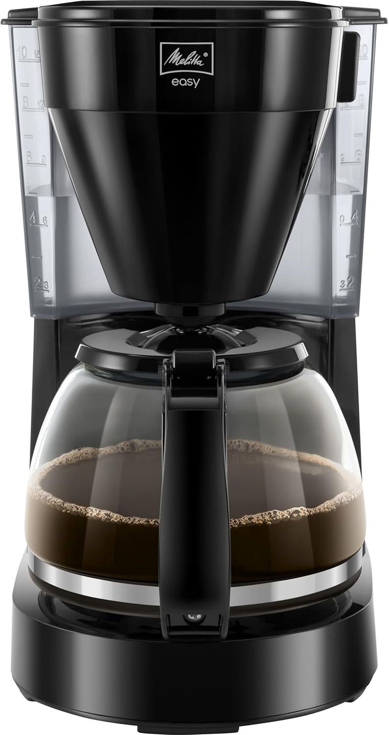 Melitta Easy – Espresso kávovar s filtrem a skleněnou karafou, až na 10 šálků kávy, černá