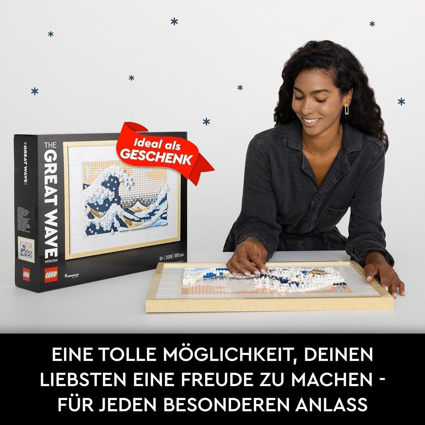 LEGO 31208 Art Hokusai - The Great Wave 3D Japonské nástěnné dekorace Řemeslná sada Rámované oceánské plátno Koníčky pro dospělé DYI Dekorace domácí kanceláře Stavebnice Besuche den LEGO-Store