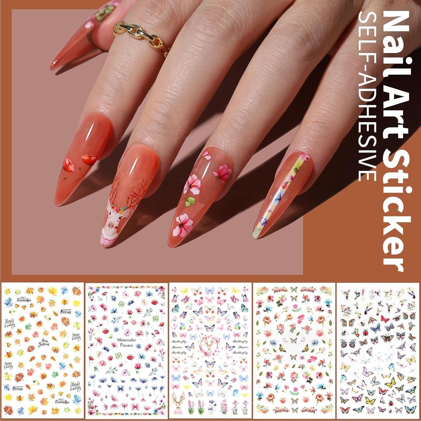 FANDAMEI Pinsel Für Gelnägel, 15 ks Nagel Pinsel, 5 Blätter Nagel Sticker, Strasssteine ​​Nägel, Nageldesign Set, Nageldesign Zubehör, Nail Art Pinsel Set, Nailart Pinsel Und Dekorationen Set