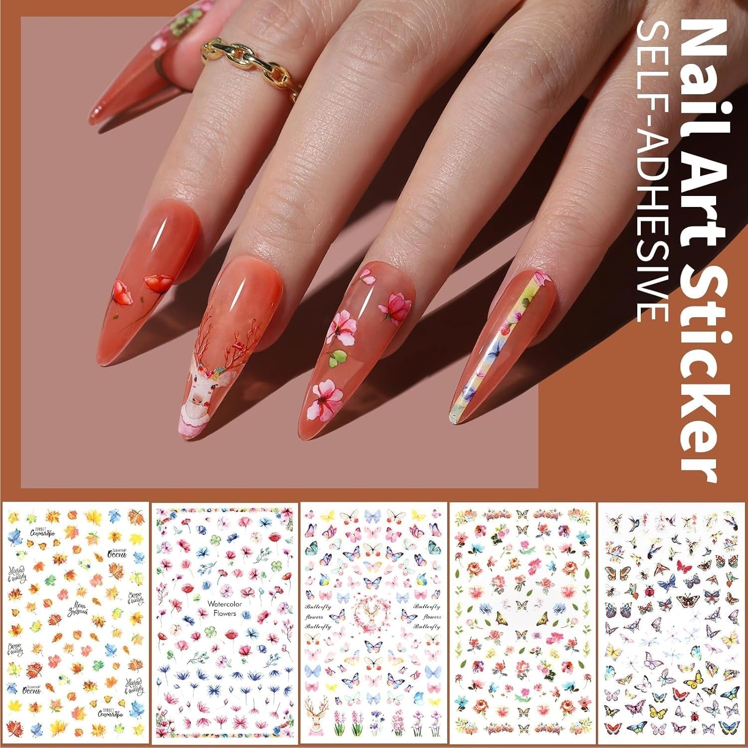 FANDAMEI Pinsel Für Gelnägel, 15 ks Nagel Pinsel, 5 Blätter Nagel Sticker, Strasssteine ​​Nägel, Nageldesign Set, Nageldesign Zubehör, Nail Art Pinsel Set, Nailart Pinsel Und Dekorationen Set