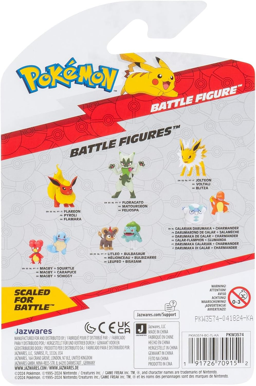 Pokémon PKW3574 - Balíček bitevních figurek - Blitza, oficiální detailní figurka, 7,5 cm akční figurky Naty Shop