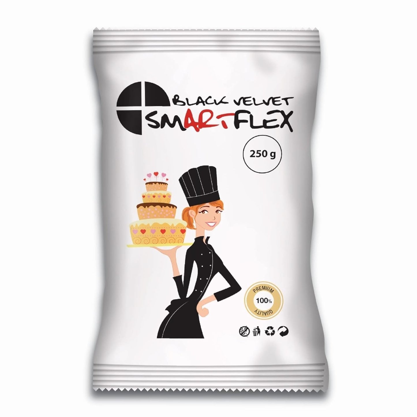 Black Velvet fondant, 250 g Naty Shop cukrová pasta 250 G (1 balení)
