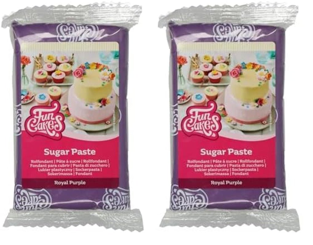 FunCakes Royal Purple Rolled Fondant: Snadné použití, hladký, pružný, měkký a poddajný, ideální pro zdobení dortů. Bezlepková pasta 250 g (balení 2 ks) Naty Shop cukrová pasta Royal Purple 250 g (balení 2 ks)