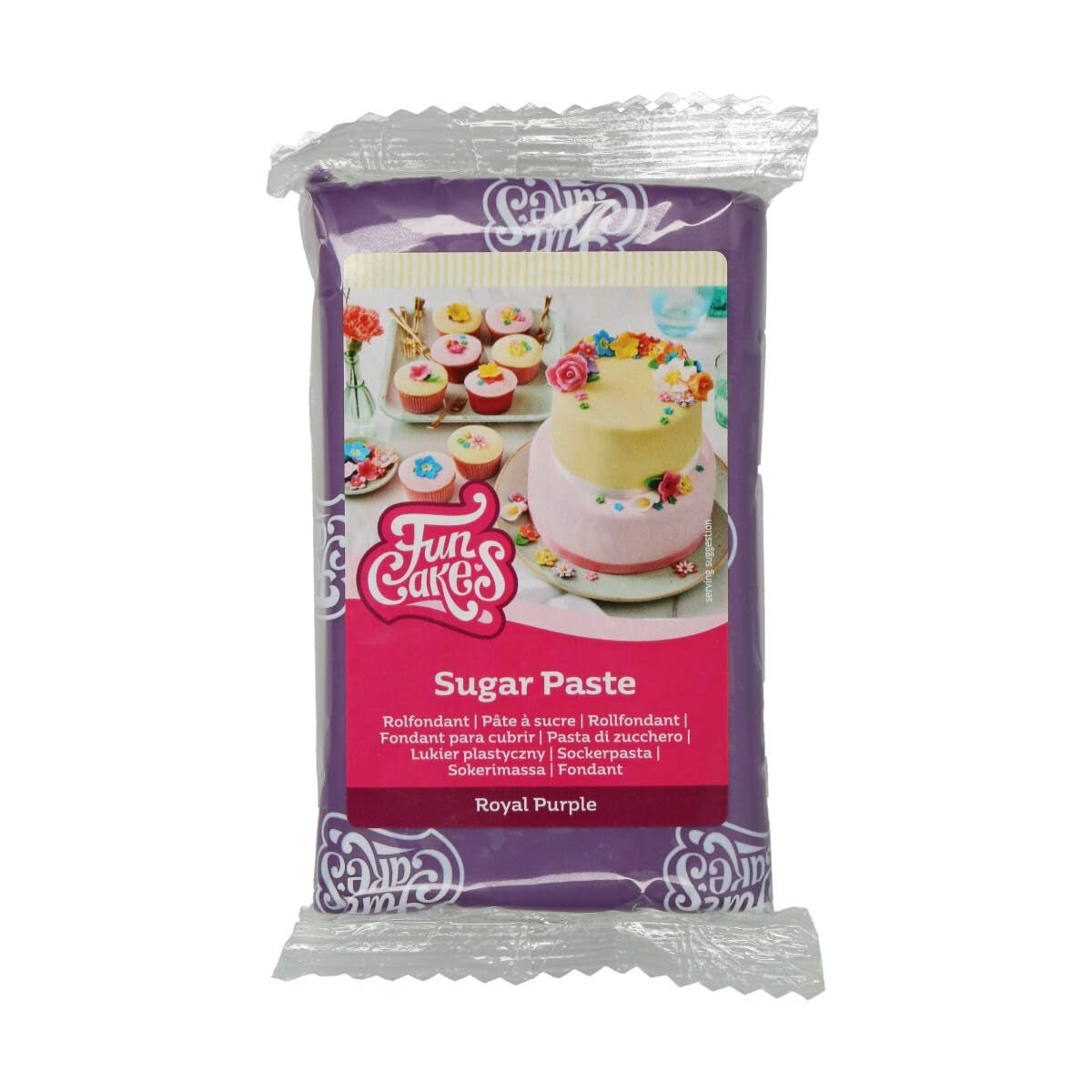 FunCakes Royal Purple Rolled Fondant: Snadné použití, hladký, pružný, měkký a poddajný, ideální pro zdobení dortů. Bezlepková cukrová pasta Naty Shop Royal Purple 250 g (balení po 2 ks) 250 g