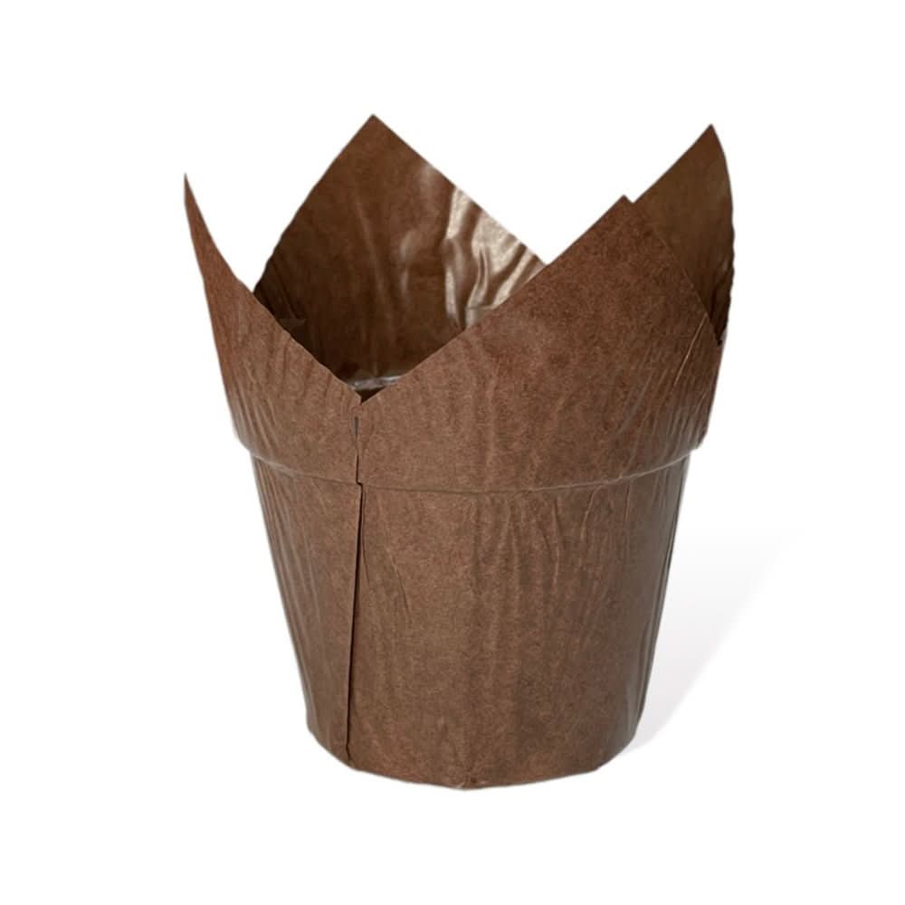Hnědé formičky na muffiny ve tvaru tulipánu 20 ks Nati Shop