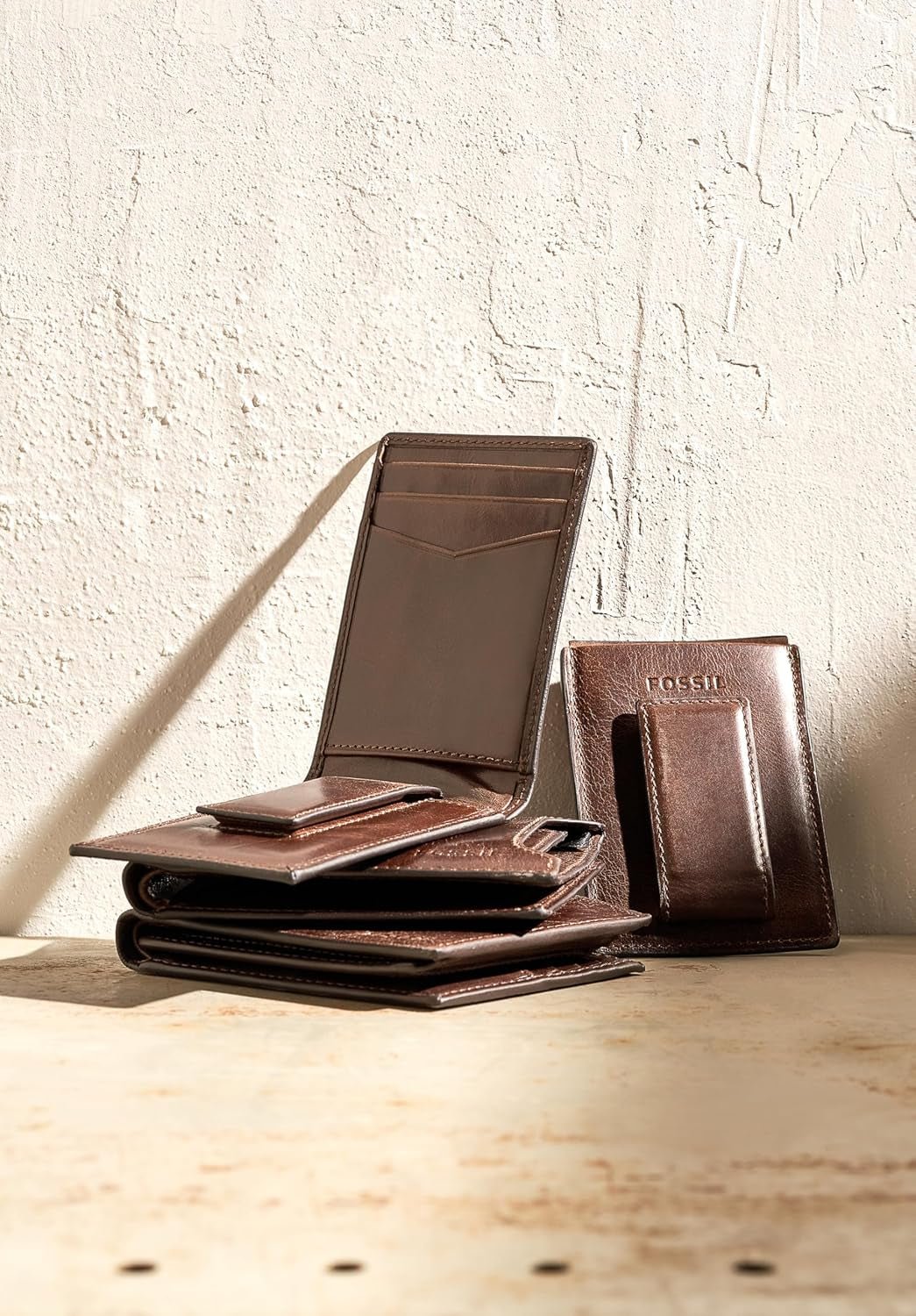 Fossil Men's Derrick Leather RFID Blocking Magnetic Card Case Walletderrick Wallet Pánská peněženka Naty Shop