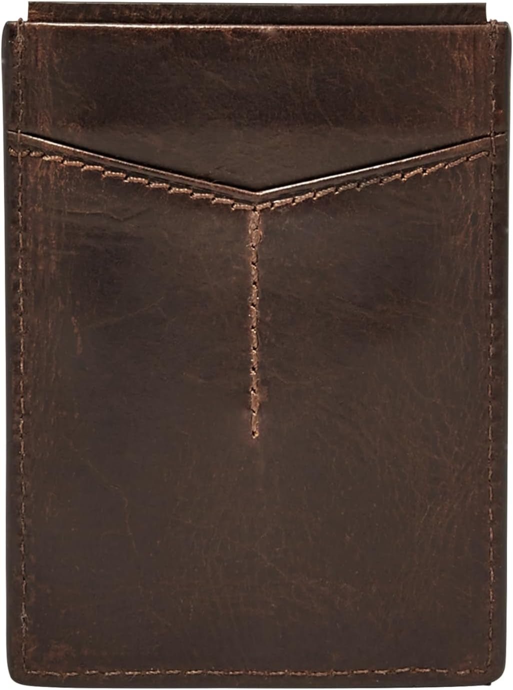 Fossil Men's Derrick Leather RFID Blocking Magnetic Card Case Walletderrick Wallet Pánská peněženka Naty Shop Derrick Dark Brown
