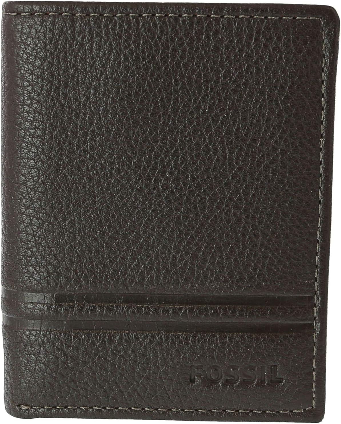 Peněženka Fossil Men Wilder Trifold Cestovní doplňky Peněženka Trifold Men Naty Shop Wild Tmavě hnědá Jedna velikost pro všechny