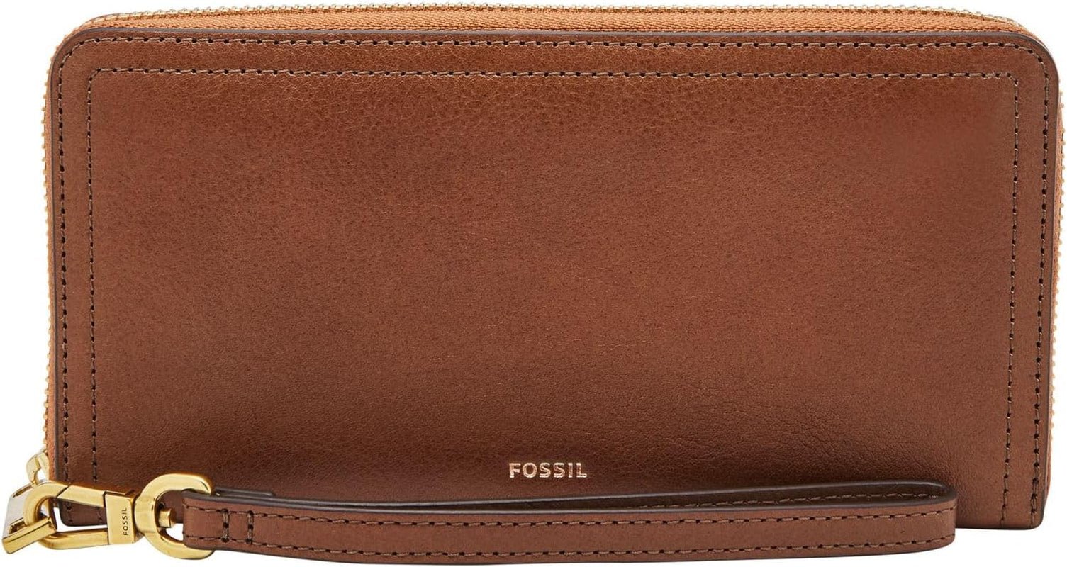 Fossilní hodinky Logan RFID Zip Around Clutch peněženka 19,7 cm D x 1,9 cm Š x 10,2 cm V Dámské tašky Naty Shop Hnědá 19,685 Cm X 1,905 Cm X 10,16 Cm