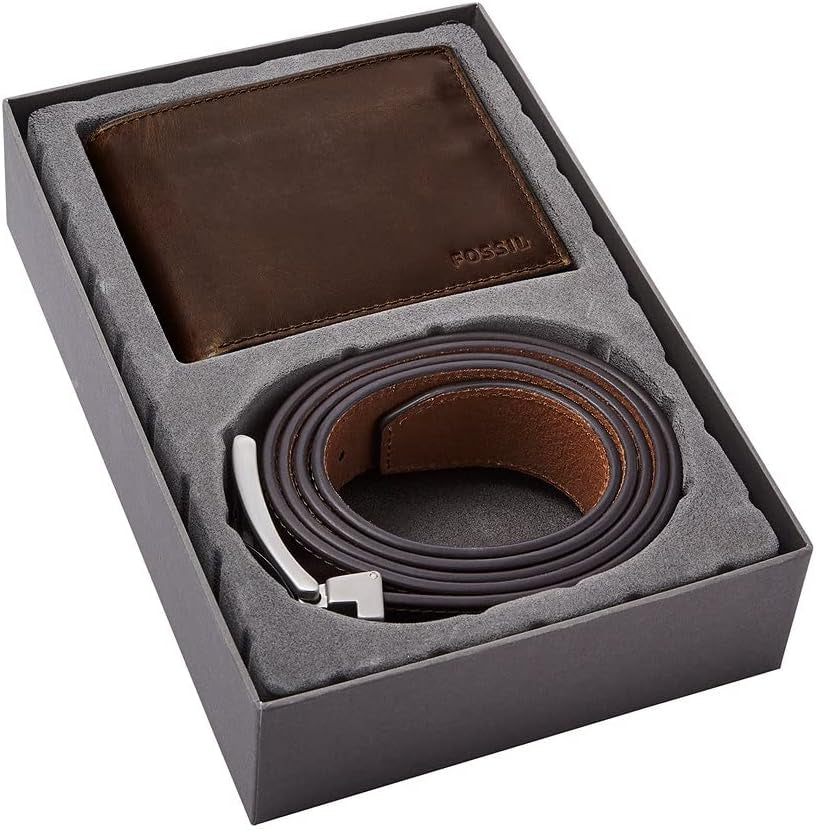 Peněženka Fossil Mens Derrick Travel Accessory Bi Fold Wallet, tmavě hnědá, 11,43 cm D x 1,6 W 9,22 H EU Pánská peněženka Naty Shop