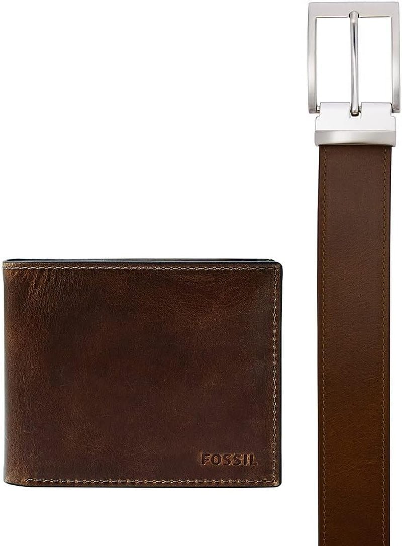 Peněženka Fossil Mens Derrick Travel Accessory Bi Fold Wallet, Dark Brown, 11,43 cm D x 1,6 W 9,22 H EU Pánská peněženka Naty Shop Dark Brown