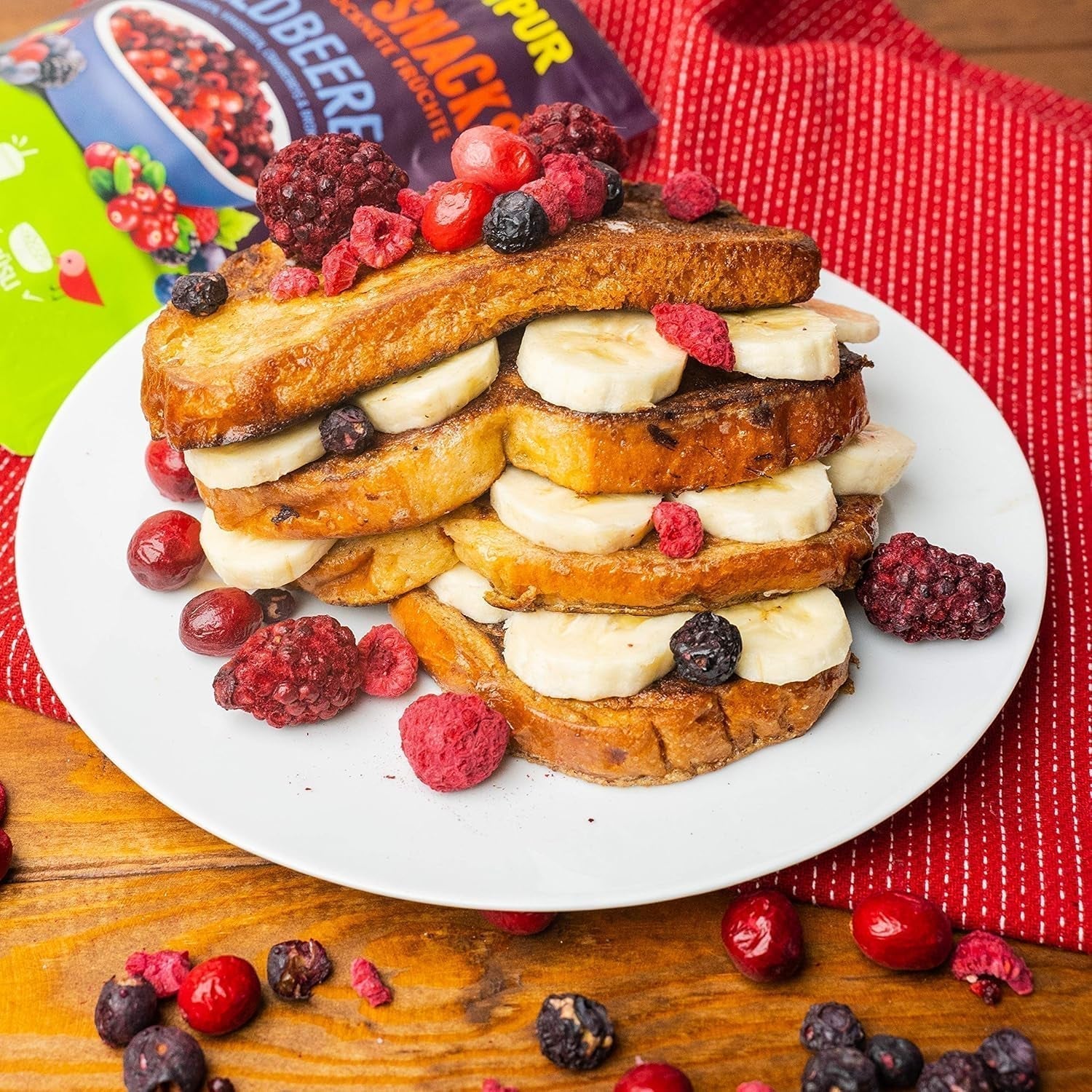 Lyofilizované bobule: 100 g mrazem sušené ostružiny, borůvky, brusinky, maliny, neslazené - Sušené ovoce, lyofilizované ovoce, bobule z NutriPur Dehydratované produkty Naty Shop