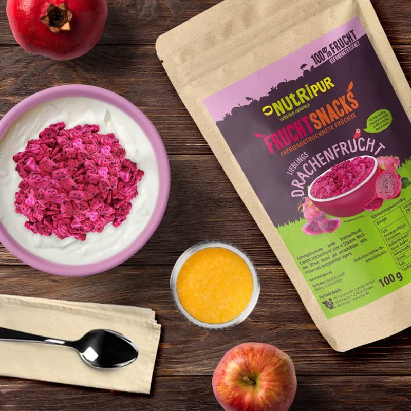 Lyofilizované dračí ovoce: 100 g sušené dračí ovoce - 100% ovoce, plná chuť - mrazem sušené ovoce, bez přidaného cukru Dehydrované produkty Můj obchod