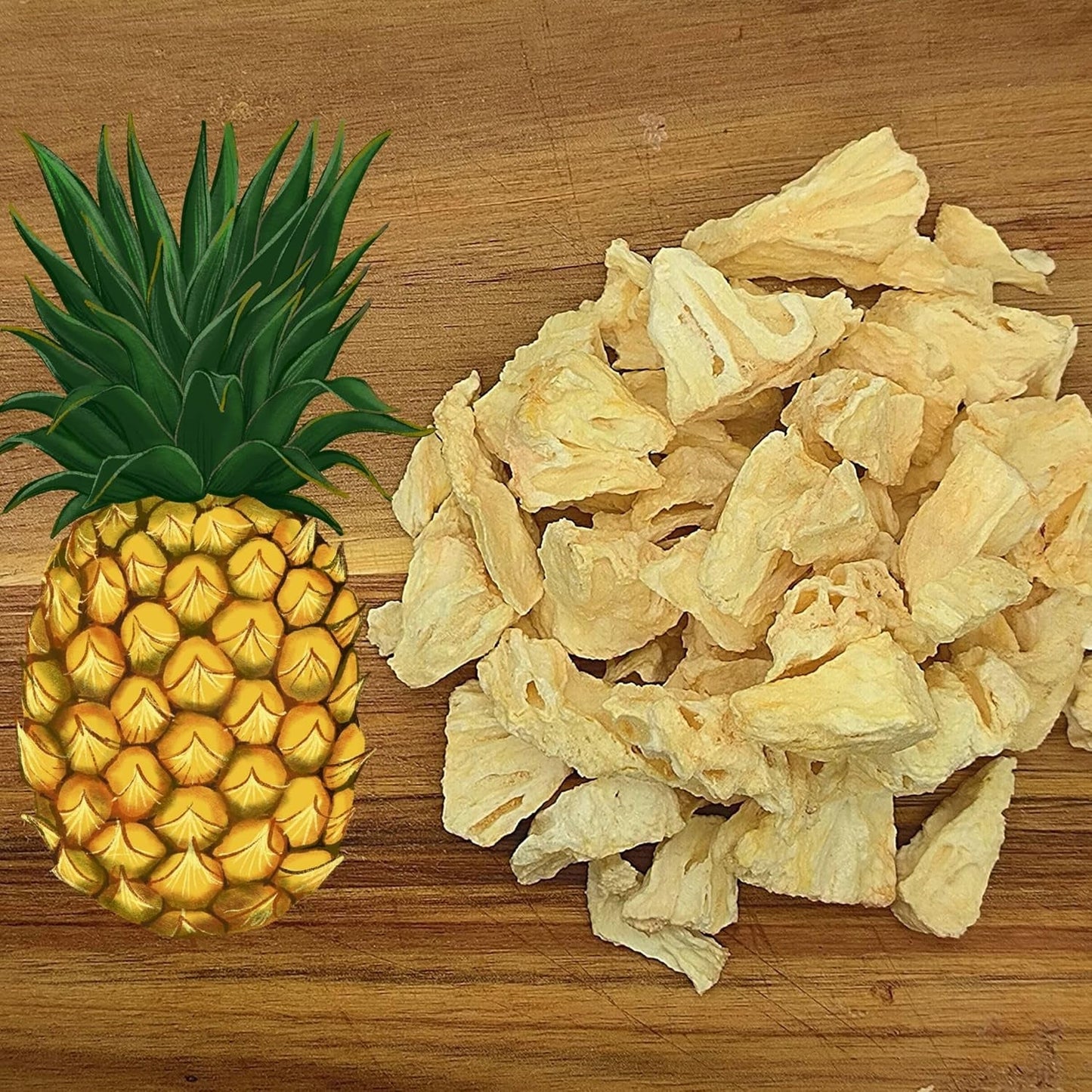 Ovoce sušené mrazem | Ananas 100% čistý Mrazem sušené ovoce Mrazem sušený ananas | Mrazem sušené ovoce bez přidaného cukru | Křupavý lyofilizovaný ananas - aromatický - lahodný ZingyZoo Dehydratované produkty Naty Shop