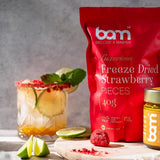 Mrazem sušené ovoce BAM, 40 gramů, přírodní ovoce, dokonalé dezerty, bohatá chuť (jahoda) Dehydrované produkty Naty Shop