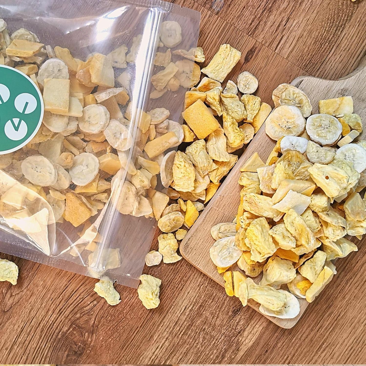 Mrazem sušené ovoce Směs tropického ovoce | XL 350g Lyofilizovaný ananas Mango Banán Mix lyofilizovaného ovoce | Mrazem sušené ovoce Ananas Banán Mango Směs sušeného ovoce | ZingyZoo Dehydratované produkty Naty Shop