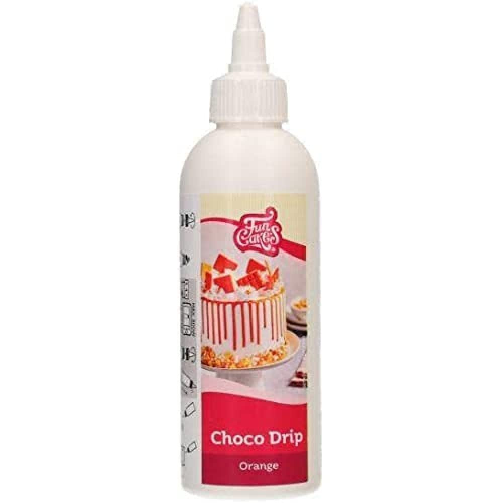 FunCakes Choco Drip Orange: Lahodná příchuť, Snadné použití, Perfektní na zakapané dorty, Příchuť Čokoládová. Uzavíratelné balení 180 g. Cukrová pasta Naty Shop Výchozí název