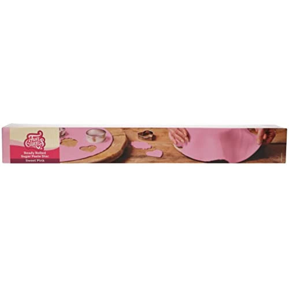 FunCakes Spring Greens Rolled Fondant Disc: Lahodná vanilková příchuť, předrolovaná, snadno použitelná, ideální pro zdobení dortů, 430 g Naty Shop Sweet Pink Sugarpaste
