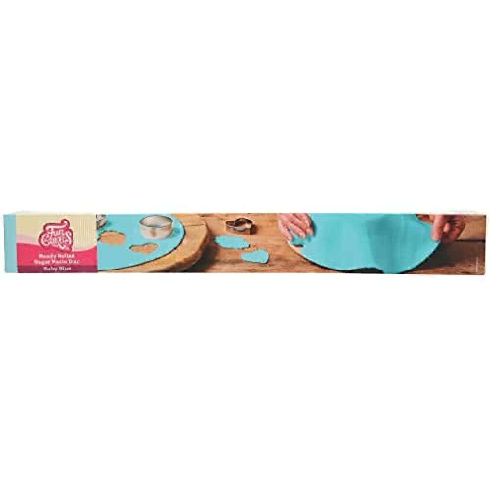 FunCakes Spring Greens Rolled Fondant Disc: Lahodná vanilková příchuť, již namotaná, snadno použitelná, ideální pro zdobení dortů, 430 g Naty Shop Baby Blue Cukrová pasta