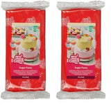 FunCakes Fire Red laminovaný fondán: Snadné použití, hladký, pružný, měkký a ohebný, ideální pro zdobení dortů, Halal, košer a bez lepku 1 kg (1 balení) Naty Shop Fire Red Cukrová pasta 1 kg (2 balení)