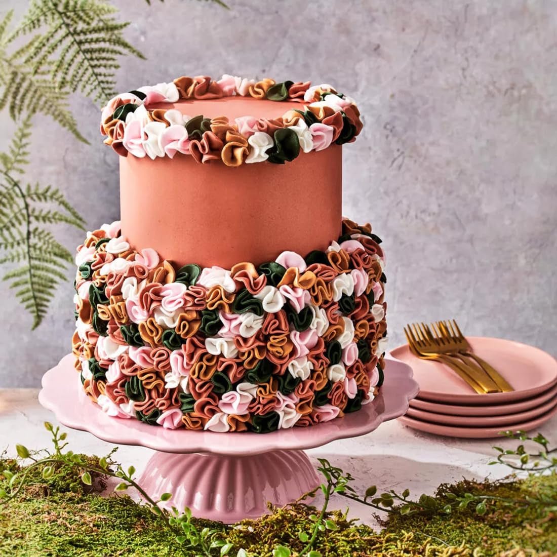 FunCakes Třpytivý Rose Rolled Fondant: Snadné použití, hladký, pružný, měkký a poddajný, ideální pro zdobení dortů, halal, košer a bez lepku. 250 g cukrové pasty Naty Shop
